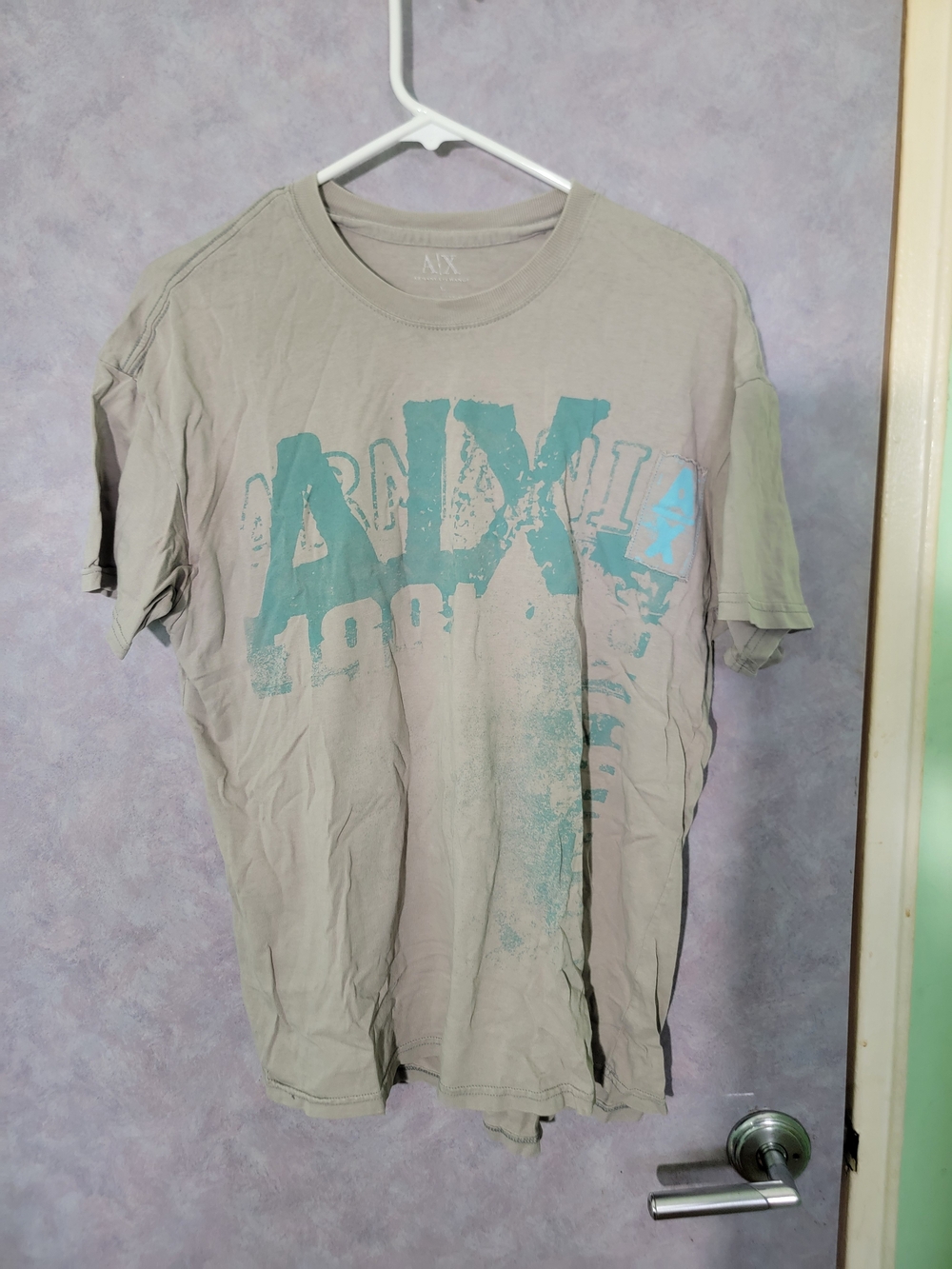 A/X Armani Exchange Gray Tee with Teal Graphic